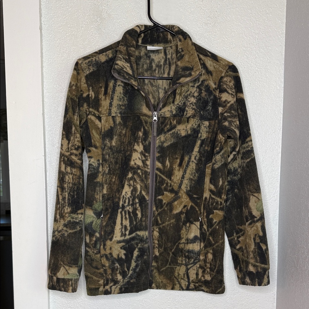 Columbia Camo Fleece Zip Jacket Gorpcore Outdoor Hiking Outdoors Granola Utility